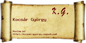 Kocsár György névjegykártya