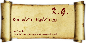 Kocsár György névjegykártya